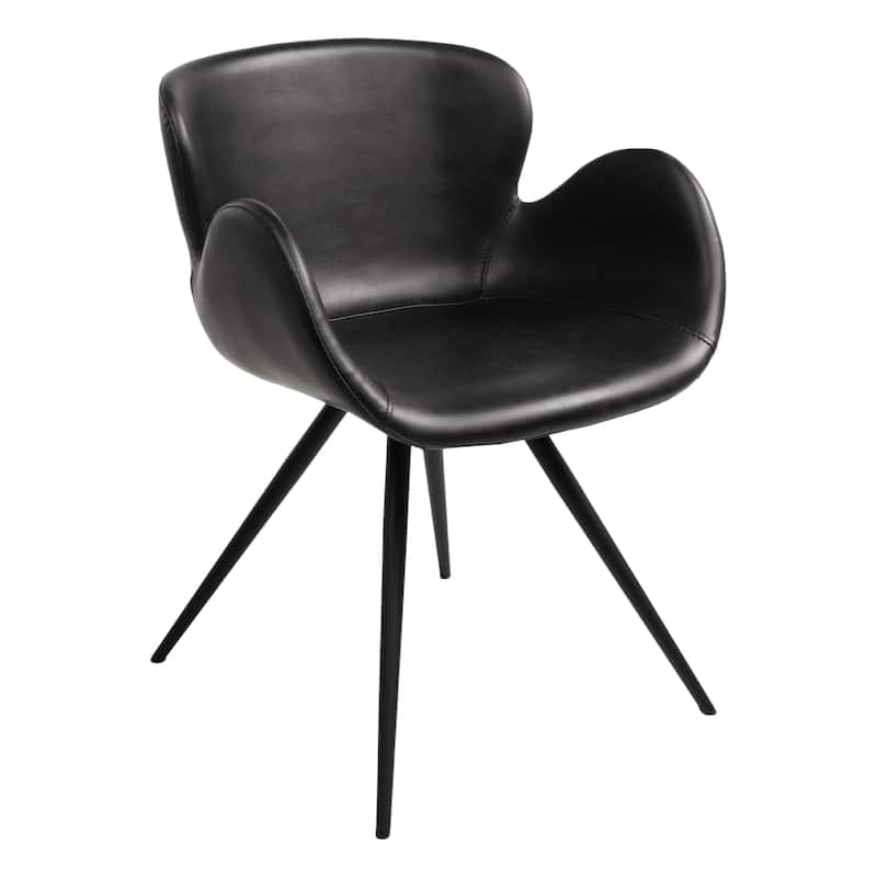 Furnish Theory Terra Serenity Dining Armchair Arm Chair w/ Various Artificial Leather (Polyurethane) Upholstery Covers - Vintage Black
