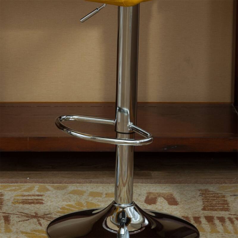 Contemporary Tufted Adjustable Height Hidraulic Bar Stools, Set of 2