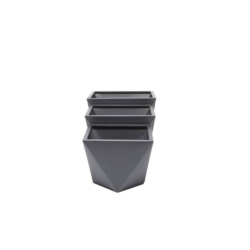 Metal Modern Planters (Set of 3) - S/3 18", 16", 15"W