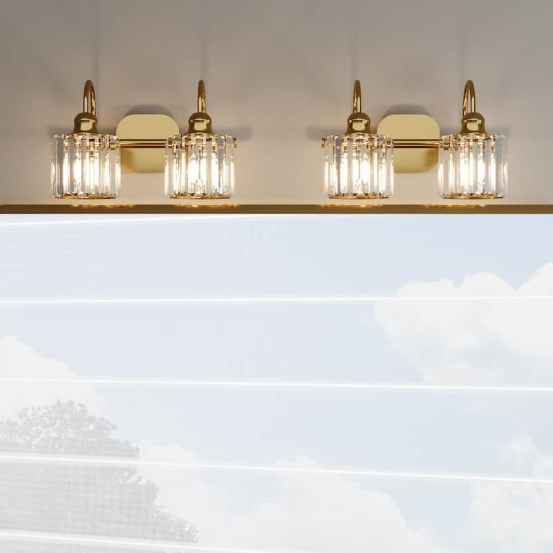 ExBrite Modern Rose Gold 1/2/3/4/5-light Bathroom Dimmable Crystal Vanity Lights Wall Sconces