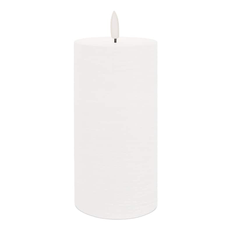 Set of Two White Flameless Pillar Candles