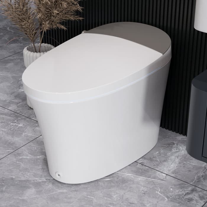 DV-1S0150-V3 Smart Bidet Toilet Elongated, Auto Open/Close Lid, Seat Heat, Foot Kick & Blackout Flush, Premium