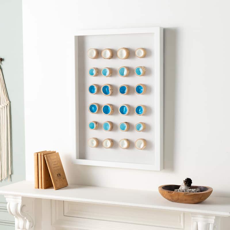 Artistic Weavers Leyas Shadowbox Blue Wall Art - 28"H x 20"W