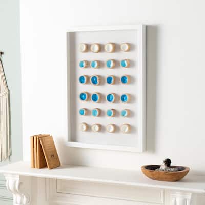 Leyas Shadowbox Blue 28x20-inch Wall Art