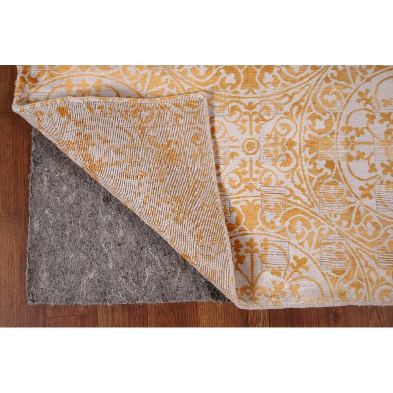 All-Over Abstract Oriental Accent Rug Hand-Knotted Wool Carpet - 2'8" x 5'5"