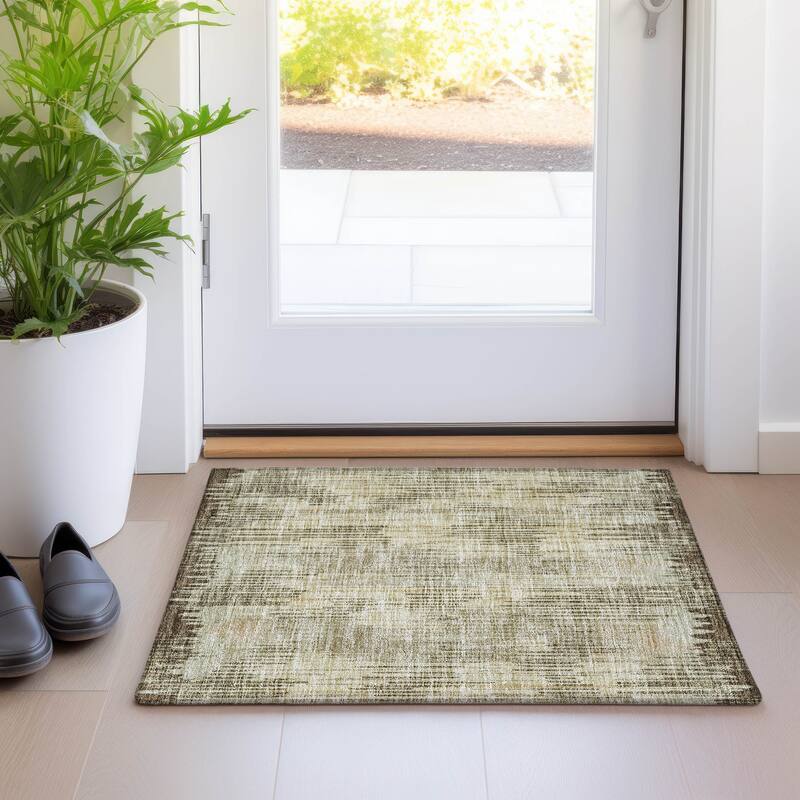 Premium Washable Super Soft Transitional Stripes Mayfield Rug - Brown - 1' 8" x 2' 6" - Rectangle