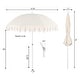 preview thumbnail 5 of 18, Horizon Coastal Scalloped Edge Beach Umbrella with Fringe, Push-Button Tilt, UV 50 Outdoor Canopy and Portable Carry Bag
