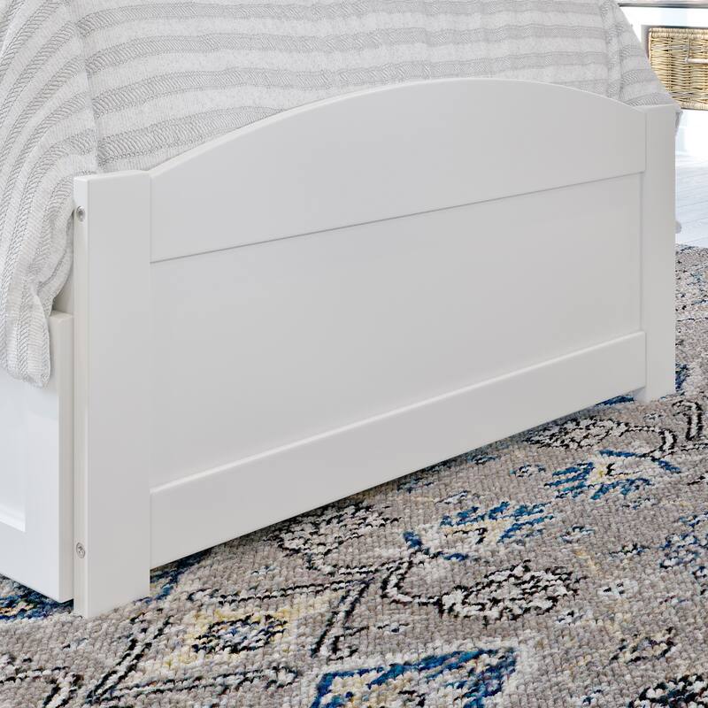 Warren Twin Platform Bed with Matching Footboard & Twin Trundle in White