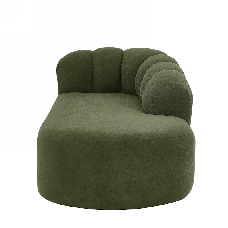 Christopher Knight Home - Modern Curved Upholstered Sofa with Sculptural Bubble Back