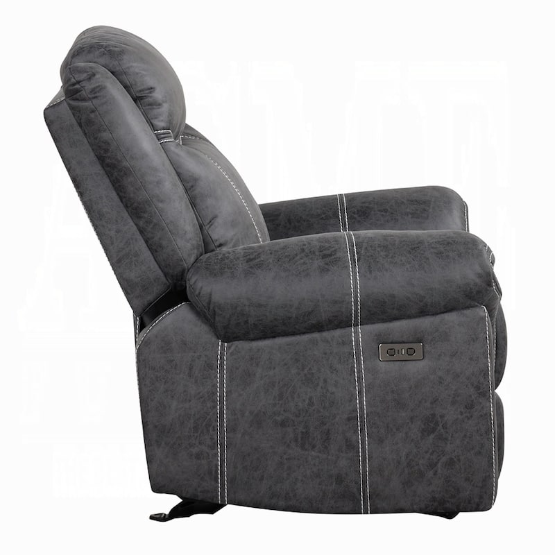 Hesy Power Motion Recliner Chair, USB Ports, Soft Dark Gray Microfiber