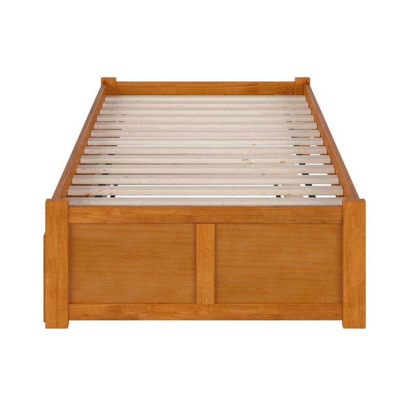 Concord Platform Bed with Footboard and Twin Trundle Bed