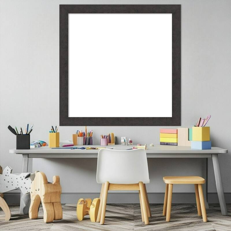 Amanti Art Rustic Plank Espresso Narrow Framed Dry Erase Magnetic Board