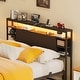 preview thumbnail 4 of 82, Headboards with Storage Shelves, Head Board with Power Outlet and LED Light for Bed Frame