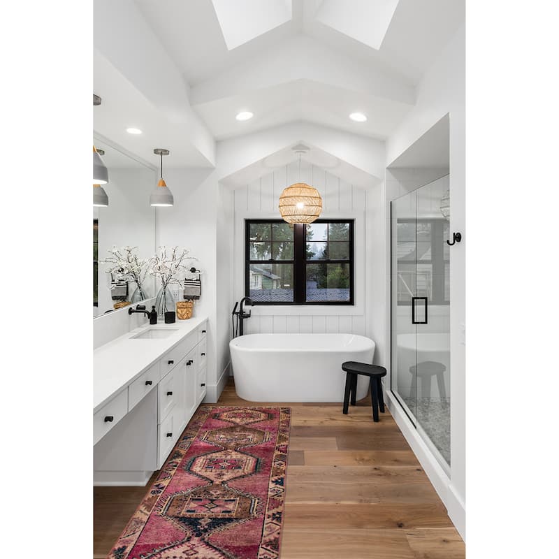 ECARPETGALLERY Hand-knotted Melis Vintage Pink Wool Rug - 3'8 x 11'1