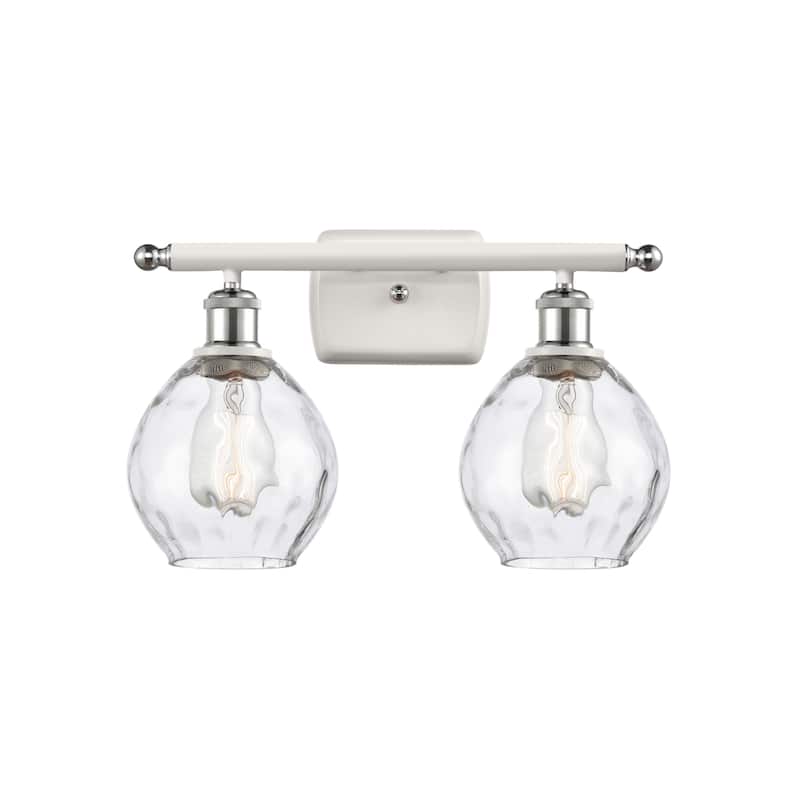 Innovations Lighting Small Waverly 2 Light 16" Wide Bathroom Vanity - White and Polished Chrome / Clear