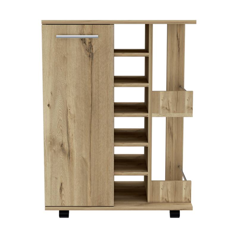 Bartlet 2-Shelf 6-Bottle Bar Cart with Division