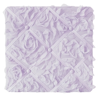 Purple Floral Rose 13in Fabric Memory Photo Bulletin Board - Lavender ...