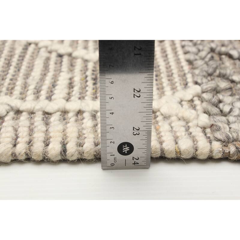 ECARPETGALLERY Braid weave Sienna Cream Wool Rug - 5'2 x 7'1