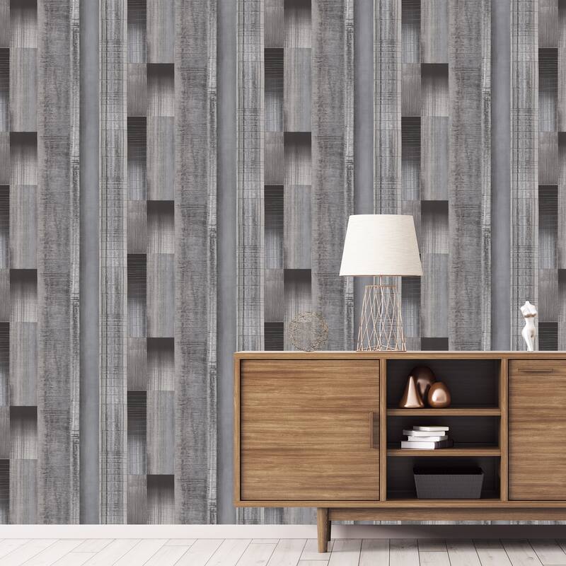 Galerie Wallcoverings TexStyle Collection Agen Stripe Non-woven Metallic Wallpaper Roll