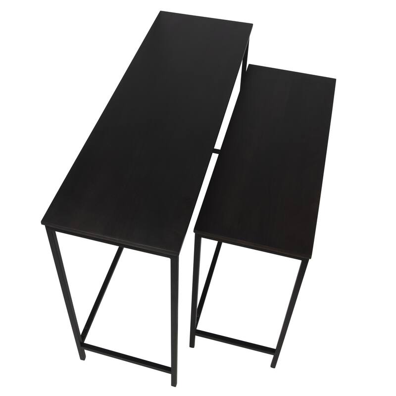 Black Wood & Metal Nesting Tables