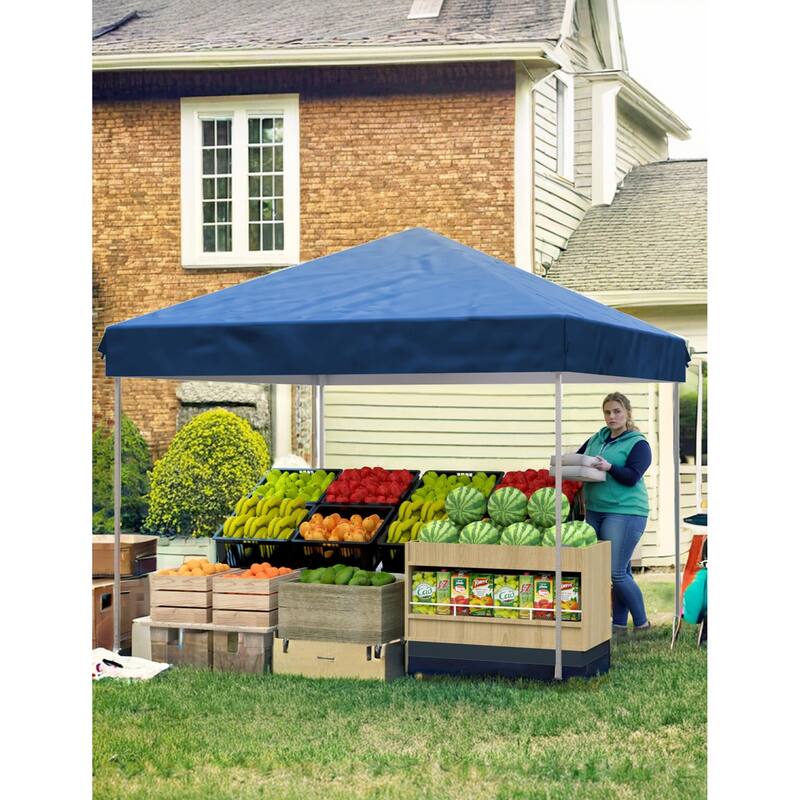 10x10 Ft Pop Up Canopy Tent Easy One Person Set-up, Instant Portable Shelter