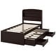 preview thumbnail 11 of 13, Twin XL Platform Bed with LED Headboard, Charging Station, Trundle, Dark Brown