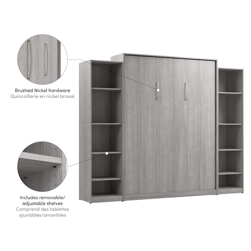 Claremont Queen Murphy Bed with Closet Organizers (105W) by Bestar