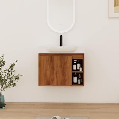 Bathroom Vanity With Sink In 24/28 Inch, Floating Bathroom Vanity With Soft Close Door