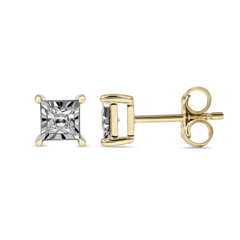 1/20ct to 3/4ct TDW Diamond Solitaire Stud Earrings in Silver for Women