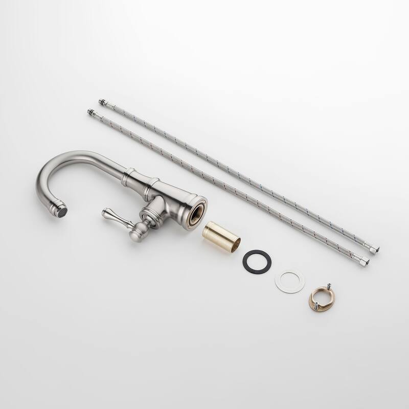 10.9"H Solid Brass Single-handle Bathroom Sink Faucet
