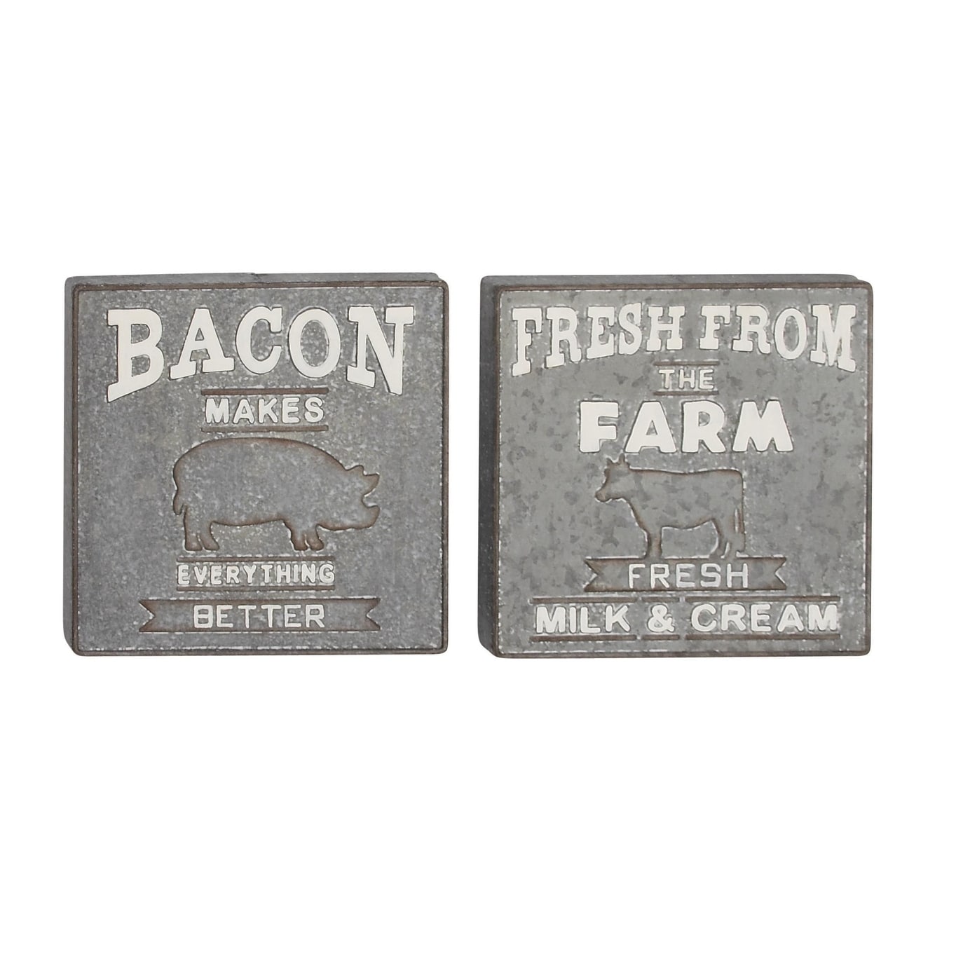 Metal Sign Wall Decor - Set of 2 - Roche River Decor