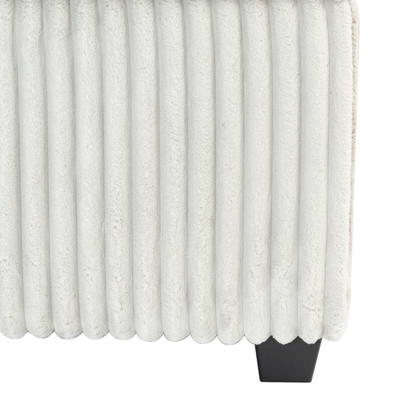 SAFAVIEH Couture Lynzie Plush Corduroy Storage Bench - 55"W x 21"D x 19"H