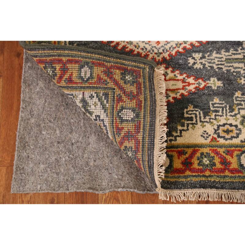 Gray Viss Indian Runner Rug Hand-Knotted Wool Carpet - 2'6" x 8'4"