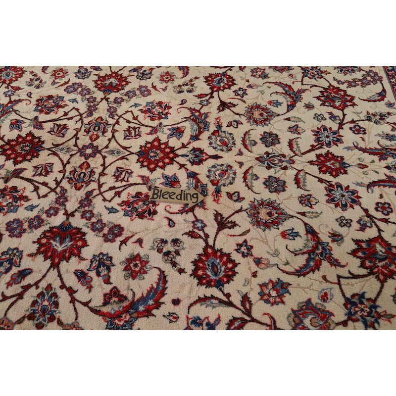 Hand Knotted Oriental 100% Wool Carpet Traditional All-Over Beige & Ivories Najafabad Area Rug - 13' 6'' X 9' 9''