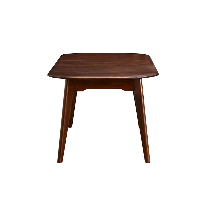 Furniture of America Abigail VII Mid-Century Modern 5-Piece Rich Walnut Solid Wood 79-inch Extendable Dining Set