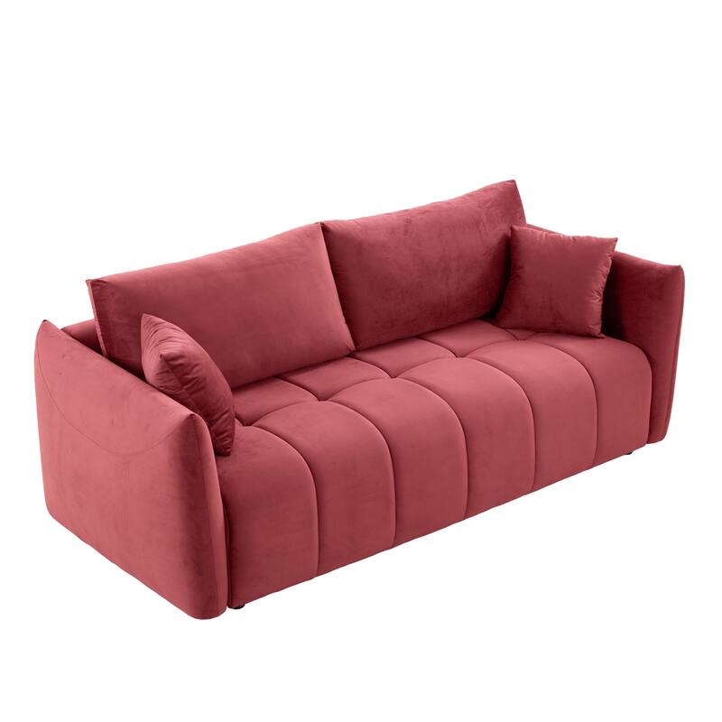 Mid-Century Modern 3-Seater Soft Sofa for Living Room, Apartment, Lounge, Bedroom