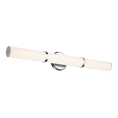 Kichler Lighting Rosh 32" Bath Bar Large LED with White Glass in Chrome