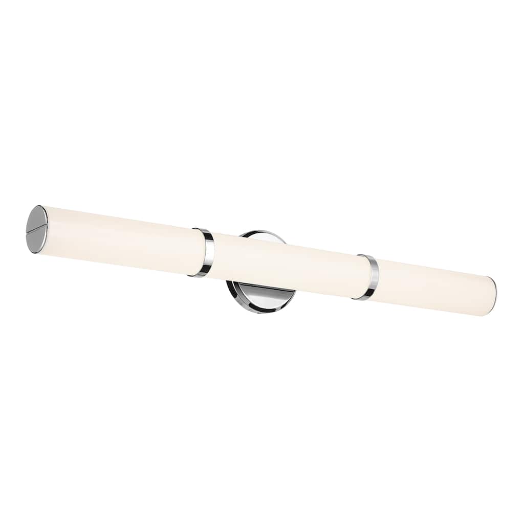 Kichler Lighting Rosh 32" Bath Bar Large LED with White Glass in Chrome