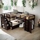 preview thumbnail 1 of 7, Twin-Twin over Full L-Shaped Bunk Bed With 3 Drawers,Desk,Wardrobe