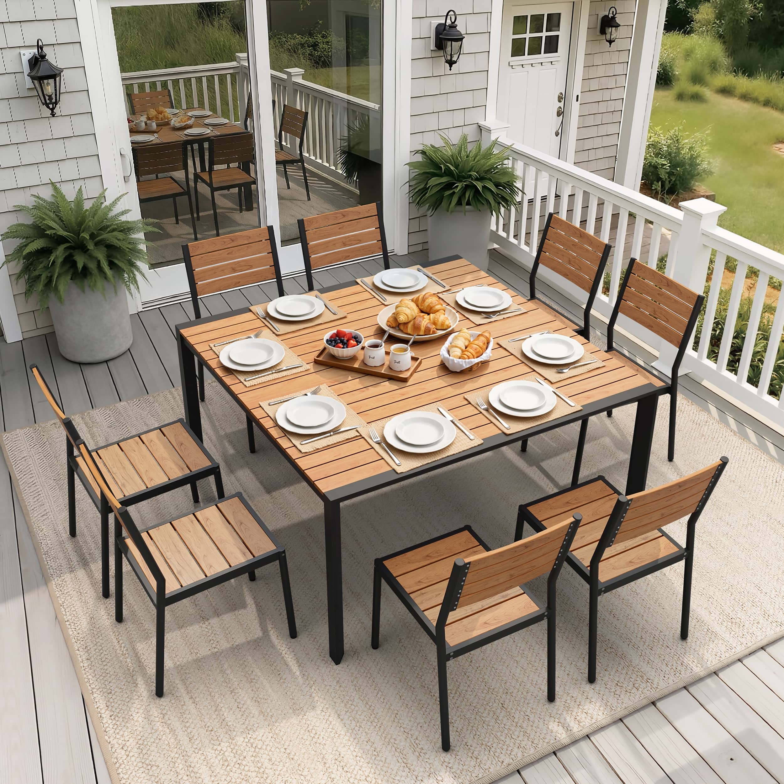 Option Brown with Armless Chairs