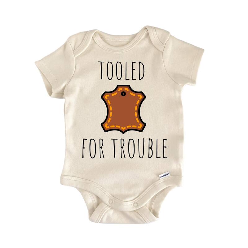 Leather Leatherworker Hide - Baby Bodysuit - Natural - 0-3M
