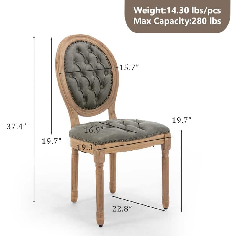 Upholstered French Style Nailhead Dining Chairs(Set of 6)
