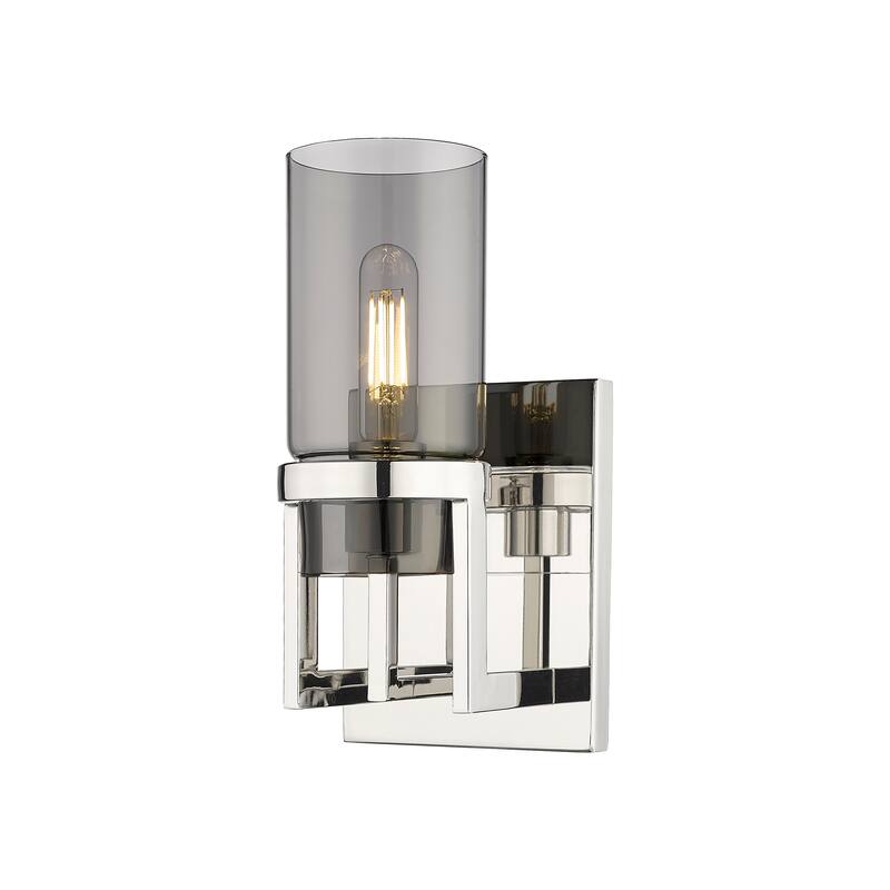 Innovations Lighting Utopia - 1 Light 8" Wall-Mounted Sconce - Polished Nickel/Plated Smoke