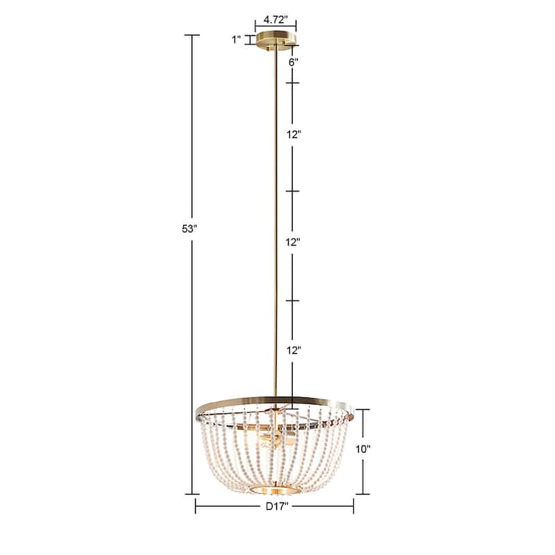 Hampton Hill Melrose Antique Brass/ White 2-Light Beaded Chandelier