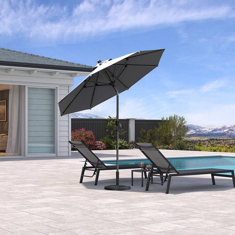 PURPLE LEAF Heavy-duty Crank and Tilt Table Umbrella Outdoor Patio Market Umbrella