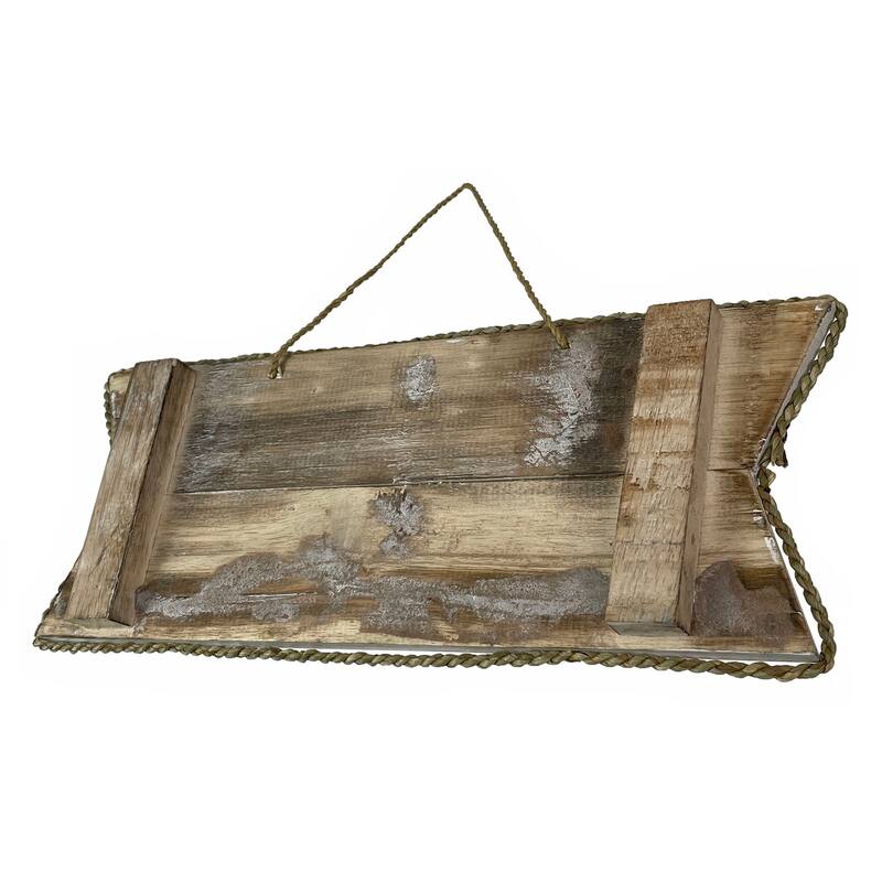 Hand Painted Rustic Tiki Bar Sign Carved Mask Rope Hanging 16X7