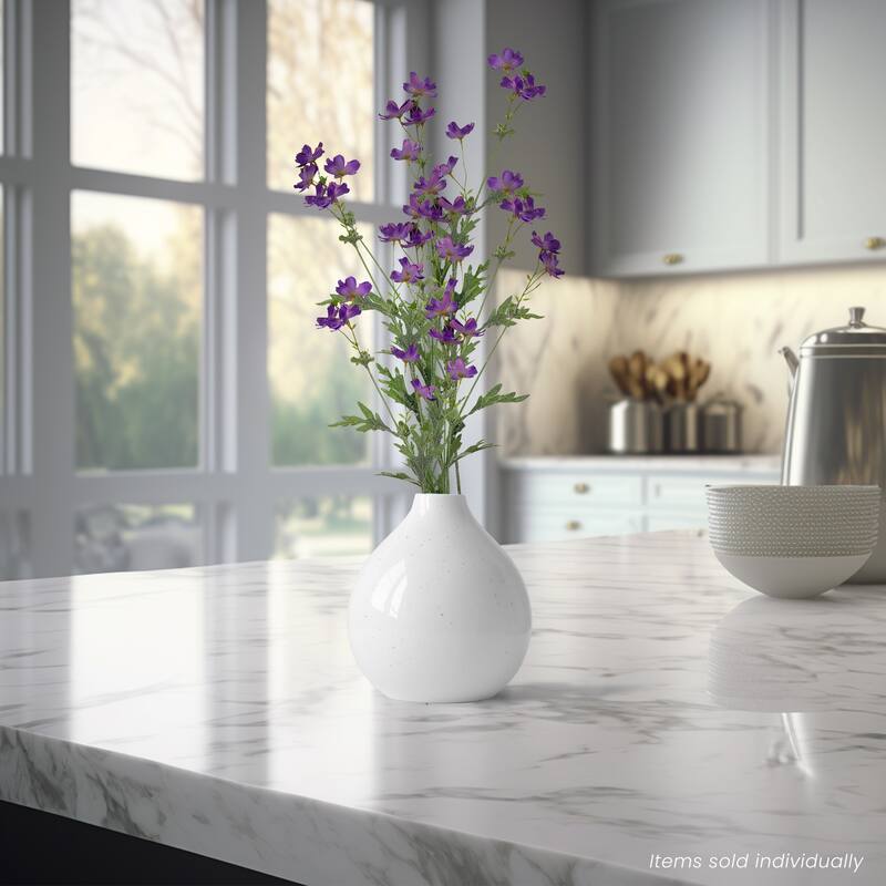 Baby Cosmos Artificial Silk Floral Spray - 27.5" - Purple