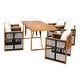 preview thumbnail 40 of 39, Christopher Knight Home - Modern Outdoor Acacia Wood Dining Set with Cushions and Handwoven Rope Chairs