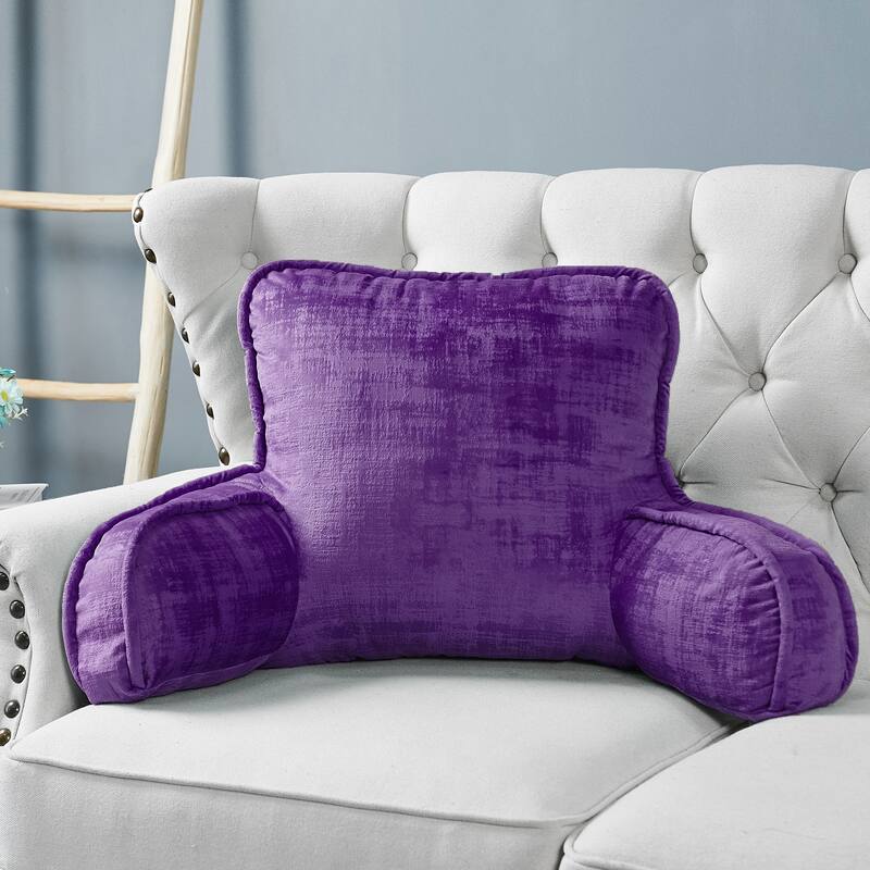 Textured Velvet Bedrest Reading Pillow Cover & Filling