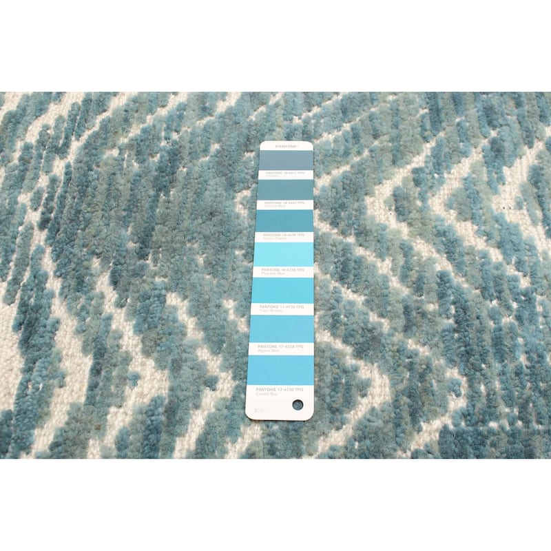 ECARPETGALLERY Hand-knotted Tangier Teal Wool Rug - 2'11 x 4'11